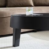 47.24''Fiberglass Clound Coffee Table for Living Room,Matte Black Relief Table front of the Sofa, W2582P214811