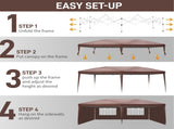 3 x 6m Two Windows Practical Waterproof Folding Tent Dark Coffee Folding Tent 74773807