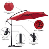 ZUN 10ft Cantilever Patio Umbrella, Offset Hanging Outdoor Table Umbrella with Tilt Crank, 6 Sturdy 76910800