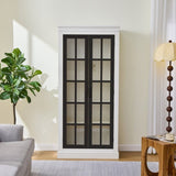 71.2'' Tall Display Cabinet with Glass Doors, Rustic Style China Cabinet, Curio Cabinet for N845P272501B