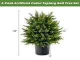 2-Pack 21.5" Artificial Topiary Ball Tree - Realistic Cedar Balls, PE/PVC Material, Green 71031638