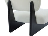 Modern Beige Lounge Chair with Polyester Upholstery, Sturdy Black Wood Base, Minimalist N767P241702B