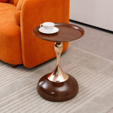 Mermaid Tail End Coffee Table Round Side Table, Modern Metal Pedestal Table, Minimalist Accent Table W2664P232833