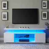 TV Stand for 70 Inch TV LED Gaming Entertainment Center Media Storage Console Table with Large Side W2178P147739
