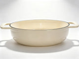 Cast iron 7.5QT cooking pot - Ceramic white - Includes two silicone gloves - Enamel pot 21072986