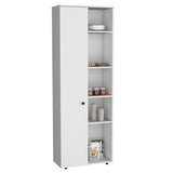 DEPOT E-SHOP Cary 67" H Kitchen Storage Cabinet With One Door, Five Interior Shelves and Five B097P167412