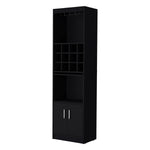 ZUN Black Bar Cabinet with Wine Storage B062P193653