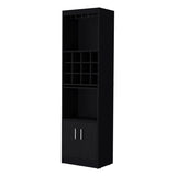 ZUN Black Bar Cabinet with Wine Storage B062P193653