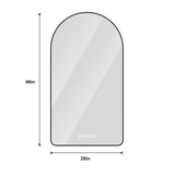 28"x48"Arched LED Mirror for Bathroom,Time and temperature display, Backlight, Anti-Fog, Dimmable, W2709P242512