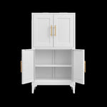 ZUN White Metal Kitchen Storage, Kitchen Pantry Storage with Doors and Shelves, Storage W328P194192