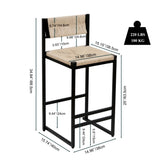 Creamy White Paper Rope Woven Bar Stools Set of 2 Hand Weave Counter Stool with footrest for Kitchen W1757138689