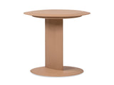 Mode 18" Leatherette Round C-Shaped Sofa Side Table, Saddle Brown Faux Leather B2719P246001
