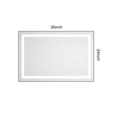 36 x 24 Inch LED Bathroom Mirror with Front and Backlight, Wall Mounted Vanity Mirror with Aluminum W2287P309229