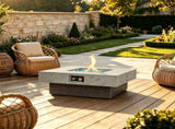 34Inch Square Propane Fire Pit Table, Modern 2in1 Outdoor Fire Pit Table with 3Position W853P553911