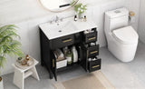 ZUN 36" Bathroom Vanity with Sink Top, Bathroom Vanity Cabinet with Two Doors and Three Drawers, Solid N725P198316B