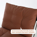 Leather Armchair, Modern Accent Chair High Back, Living Room Chairs with Metal Legs and Soft Padded, W2105P303635