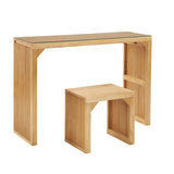 ZUN Pine Dining Bench Table, Indoor Wood Bench for Entryway,Living Room,Kitchen Bedroom Table W2275P192310