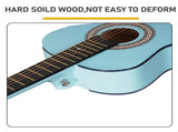 Sky-blue color 30-inch Round Acoustic Guitar with Picks, Strings, Capo, Case, Tuner, and Strap 14844453