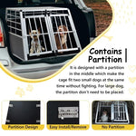 ZUN Double Doors Pet Car Transport Cage Aluminium Puppy Travel Crate Box Trapezoidal Kennel Dog Cat W2505P228355