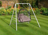 133*137*180cm Wrought Iron Four-Legged Standing 200kg Three Rings Hanging Chair Frame White 84409796