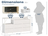 8 Drawer Dresser TV Stand, with Power Outlets and Open Shelves, for Bedroom and Living Room, White 46092612