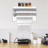 Magnetic Plastic Wrap Dispenser with Cutter - Refillable Aluminum Tin Foil and Plastic Wrap 09447202