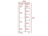 Portland 5-Shelf Linen Cabinet with Mirror White B06280256
