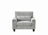 Modern Accent Chair with Arms,Comfy Upholstered for Living Room,Grey and White Striped W3373P363920