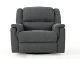 Charcoal Fabric Glider Recliner with Swivel, Manual Reclining Chair 61368.00CCL