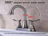 2-Handle 4-Inch Brushed Nickel Bathroom Faucet, Bathroom Vanity Sink Faucets with Pop-up Drain and 99679626