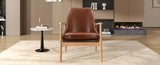 U-Can PU Leather Accent, Mid-Century Modern Armchair with Solid Wood Frame, Reading Leisure N724P256555D