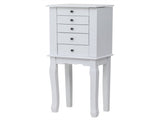 Standing Jewelry Armoire with Mirror, 5 Drawers & 8 Necklace Hooks, Jewelry Cabinet Chest with Top 57172221