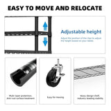 Rolling Clothes Rack Heavy Duty, 3-Tier Garment Rack on Wheels for Hanging Clothes with 1 Rod, Metal T3651P367659