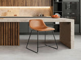 Scoop Counter Height Stool, Camel Faux Leather 22621671