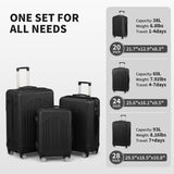 Luggage Set of 3, ABSPC Hardside Suitcase Sets with TSA Lock 4 Spinner Wheels, Lightweight Trolley 11457993