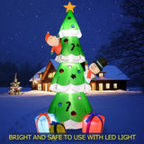 ZUN 8FT Inflatable Santa Claus Snowman On Christmas Tree w/LED Lights Outdoor Decor 07288823