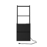 Nightstand with Charging Station, Smart Nightstand with Night Light, Modern Night Stand with W1321P151791