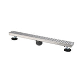 28 Inches Linear Shower Drain with Removable Quadrato Pattern Grate, 304 Stainless Shower Drain W928P199550