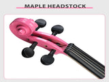 Full Size 4/4 Bunnel Edge Electric Silent Violin with Case Bow Rosin Headphone Connecting Line Pink 01411358