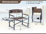 400LBS Heavy Duty Folding Camping Chair with Side Table & Cup Holder, Padded Directors Chair for 55526585