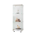 ZUN Glass Display Cabinet with 3 Shelves, One-Door Curio Cabinets for Living Room, Bedroom, Office, W1806118656