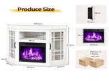 White Corner Fireplace TV Cabinet, 109.5*51*81.3cm, Embossed Particle Board 48588388