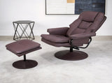 Swivel Cat Scratch Leather Recliner with Ottoman Chair Modern Armchair Ergonomic Push Manual W1622P460958