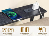 2 Pack 39.4" Narrow Console Sofa Table with Power Outlets and USB Ports, Long 49566916