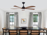 52" 5PCS Solid Wood Blades Ceiling Fan with Lights Remote Control,Quiet DC Motor 3 Blade Ceiling W3596P460841