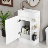 ZUN 18.6" Bathroom Vanity with Sink, Bathroom Vanity Cabinet with Two-tier Shelf, Left or Right 27156954