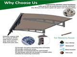 DA4734C Series Door Window Awning Canopy Made of 0.137 Inch Thick Crystal Solid Polycarbonate Sheet W2205P180057