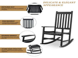 Outdoor Wood Rocking Chair, Wooden Patio Rocking Chair with Comfortable Backrest, Weatherproof Patio 23489524