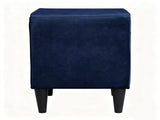 Navy Blue Velvet Upholstered Nightstand with 2 Drawers, Modern Bedside Table with Storage, Elegant B2770P509805