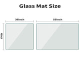 36"x46" Tempered Glass Office Chair Mat for Carpeted or Hardwood Floors,Clear 19377120